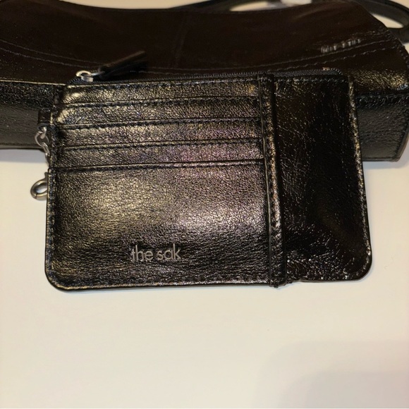 THE SAK Iris Leather Three-Way-Wear Crossbody Clutch Black Bag Small NWOT - Picture 12 of 12